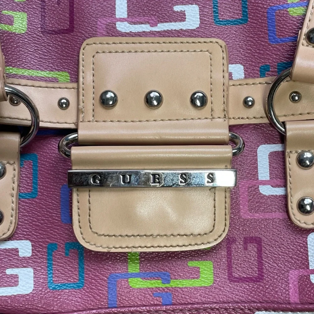 Stylish Purple and Tan Women's Guess Bag - Picture 3 of 4
